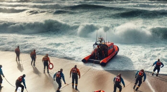 Ilustrasi evakuasi korban laka laut