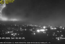 Gunung Anak Krakatau Kembali Erupsi, Lava Air Mancur Terlihat pada Sabtu Pagi Gunung Anak Krakatau